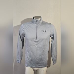 Under Armour Armour Fleece Half-Zip Long-Sleeve Steel+Black Pullover Mens Small